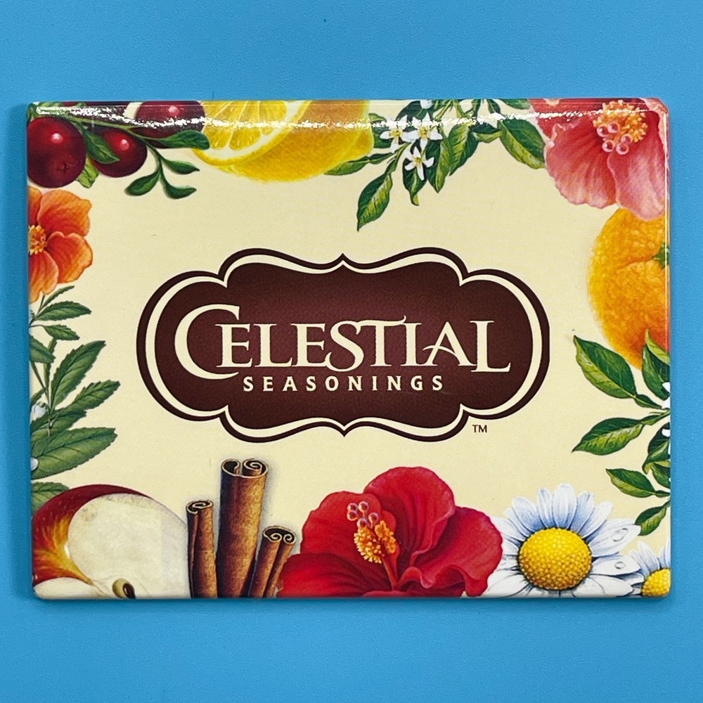 Vintage Celestial Seasonings Tea Logo Botanical Floral Fridge‎ Magnet 2007 63385